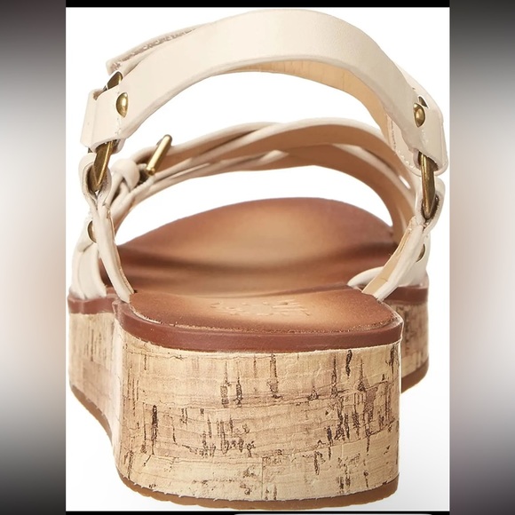 NATURALIZER Womens Porcelain Platform Georgette Wedge Leather Sandals 7.5 M - Picture 2 of 7